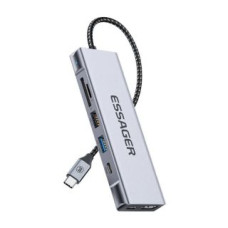 Essager Cita datorprece Essager  Docking Station, Essager, EHB08-QK0G-Z, HDMI, 2xUSB-A, SD card, TF card (gray)