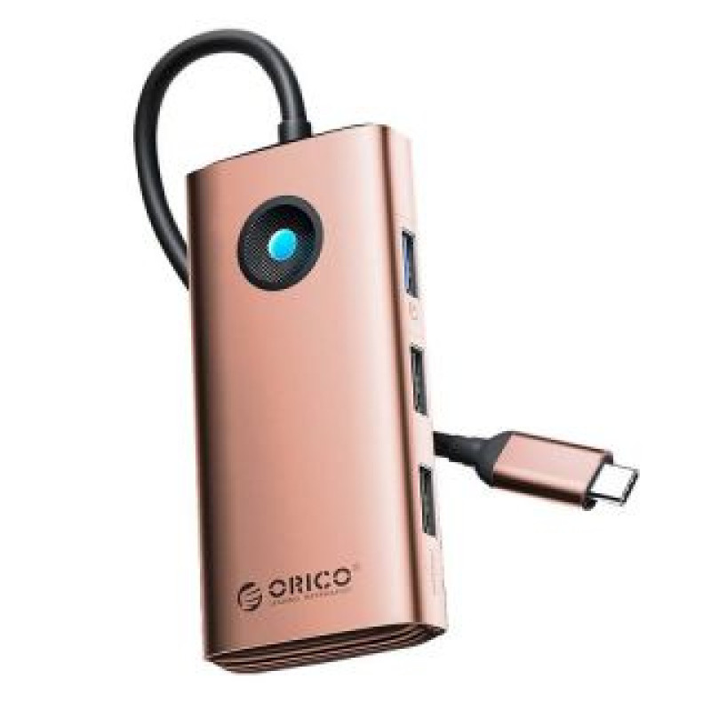 Orico Cita datorprece Orico  Orico Type-C 6in1 HUB Multifunction Docking Station (rose gold)