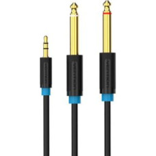 Vention Parveidotājs Vention  Audio Cable 3.5mm TRS to 2x 6.35mm Vention BACBF 1m (black)