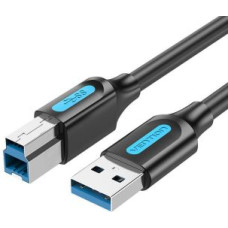 Vention Kabelis Vention  USB 3.0 A to B print cable Vention COOBI 2A 3m Black PVC