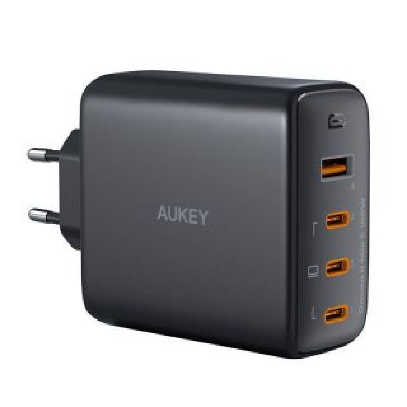 Aukey Adapteris Aukey  Wall charger Aukey PA-B7S, 1xUSB-A, 3xUSB-C, 100W GaN (black)