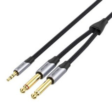 Vention Parveidotājs Vention  Cable audio mini jack 3.5mm to 2x  6.5mm Vention BARHG 1.5m (grey)