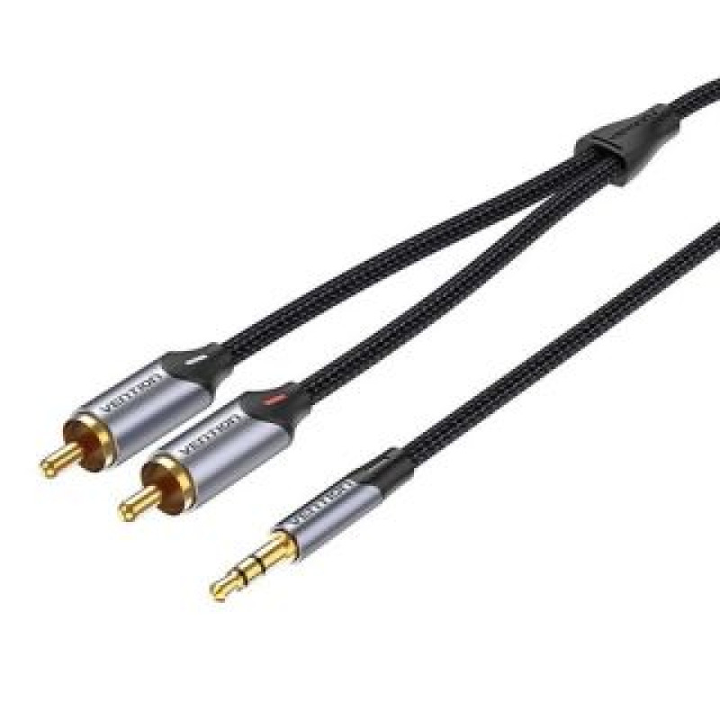 Vention Parveidotājs Vention  Cable Audio 2xRCA to 3.5mm Vention BCNBH 2m (grey)