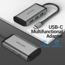 Vention Cita datorprece Vention  Vention docking station 5in1: USB-C to USB3.0 x 4/PD converter 0.15m Grey metal type