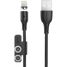 Foneng Kabelis Foneng  Foneng X62 Magnetic 3in1 USB to USB-C / Lightning / Micro USB Cable, 2.4A, 1m (Black)