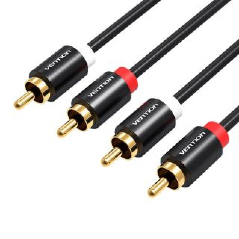 Vention Parveidotājs Vention  Cable Audio 2xRCA male to 2xRCA male Vention VAB-R06-B200 2m (black)