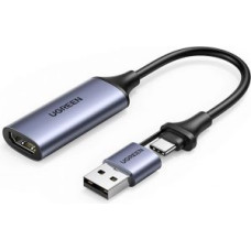 Ugreen Kabelis Ugreen  Ugreen CM489 40189 HDMI Adapter (Female) - USB-A / USB-C (Male) - Gray