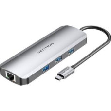 Vention Cita datorprece Vention  USB-C Docking Station to HDMI, 3x USB3.0, RJ45, SD, TF, PD 0.15m Vention TOKHB (gray)