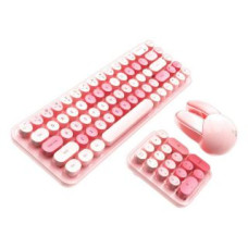 Mofii Datora tastatūra MOFII  MOFII Wireless Keyboard+Numeric Keypad+Mouse 3in1 2.4G (Pink)