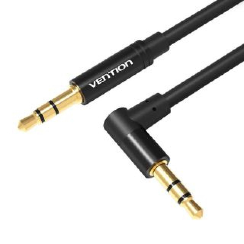 Vention Parveidotājs Vention  Cable Audio AUX 3.5mm to 90° 3,5mm Vention BAKBG-T  1.5m  Black