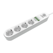 Ldnio Cita datorprece LDNIO  Power strip with 4 AC sockets, 4x USB, LDNIO SE4432, 2m (white)