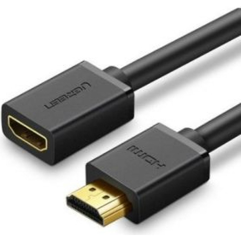 Ugreen Kabelis Ugreen  cable HDMI extension cable (female) - HDMI (male) 19 pin 1.4v 4K 60Hz 30AWG 2m black (10142) Black