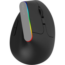 Delux Datora pele Delux  Wireless Vertical Mouse Delux M618C 2.4G 1600DPI RGB (black)