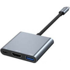 Tech-Protect Cita datorprece Tech-Protect  HUB Tech-Protect V1 3in1 USB-C - USB-A 3.0 / USB-C PD 100W / HDMI 4K 30Hz - gray