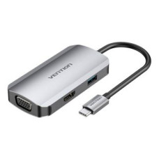 Vention Cita datorprece Vention  USB-C Docking Station to HDMI, VGA, USB 3.0, PD 0.15m Vention TOAHB, gray