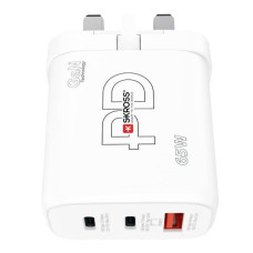 Skross Adapteris Skross  Power Charger 65W PD GaN UK USB charger Indoors Max. output current 3.25 A USB 2.0 port A, USB-C White