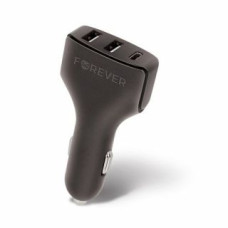 Forever Auto lādētāji Forever Universal USB car charger CC-05 2xUSB&type-C 4.8A Black