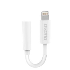 Dudao Kabelis Dudao  audio adapter headphone adapter from Lightning to 3.5 mm mini jack white (L16i white)