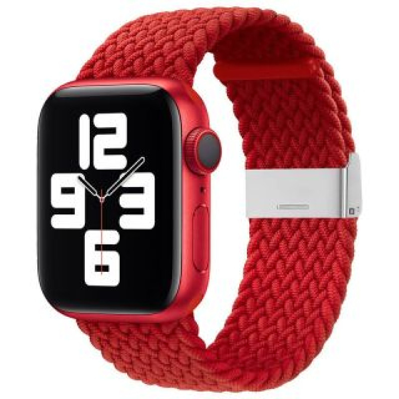 Ilike Siksniņa iLike Apple Watch 42/44/45mm Braided Fabric Strap Red