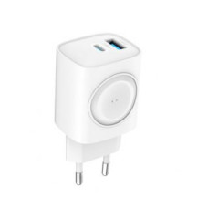 Evelatus Adapteris Evelatus  2 in 1 Charger 20W Max USB-C+USB-A:15W Max USB-C+USB-A+Wireless:15W+2W 17W Max White