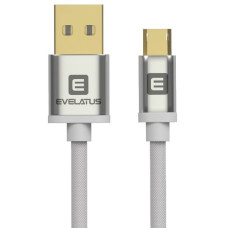 Evelatus Kabelis Evelatus Universal Data cable Micro USB EDC02 dual side gold plated connectors White