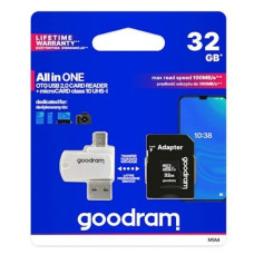 Goodram Atmiņas kartes Goodram  Memory card 32GB microSDHC cl. 10 UHS-I + adapter + card reader